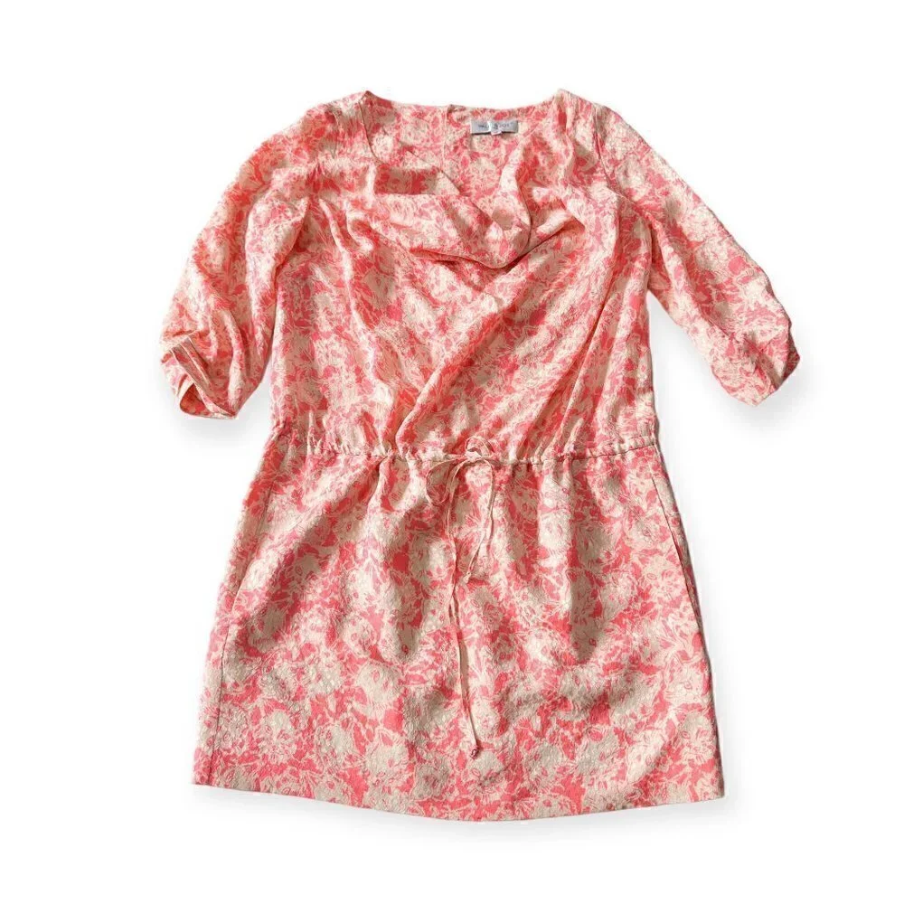 Paul & Joe Cat Print Jacquard Silk Mini Dress, Pink, Size 38EU (US6/S) - Picture 7 of 16